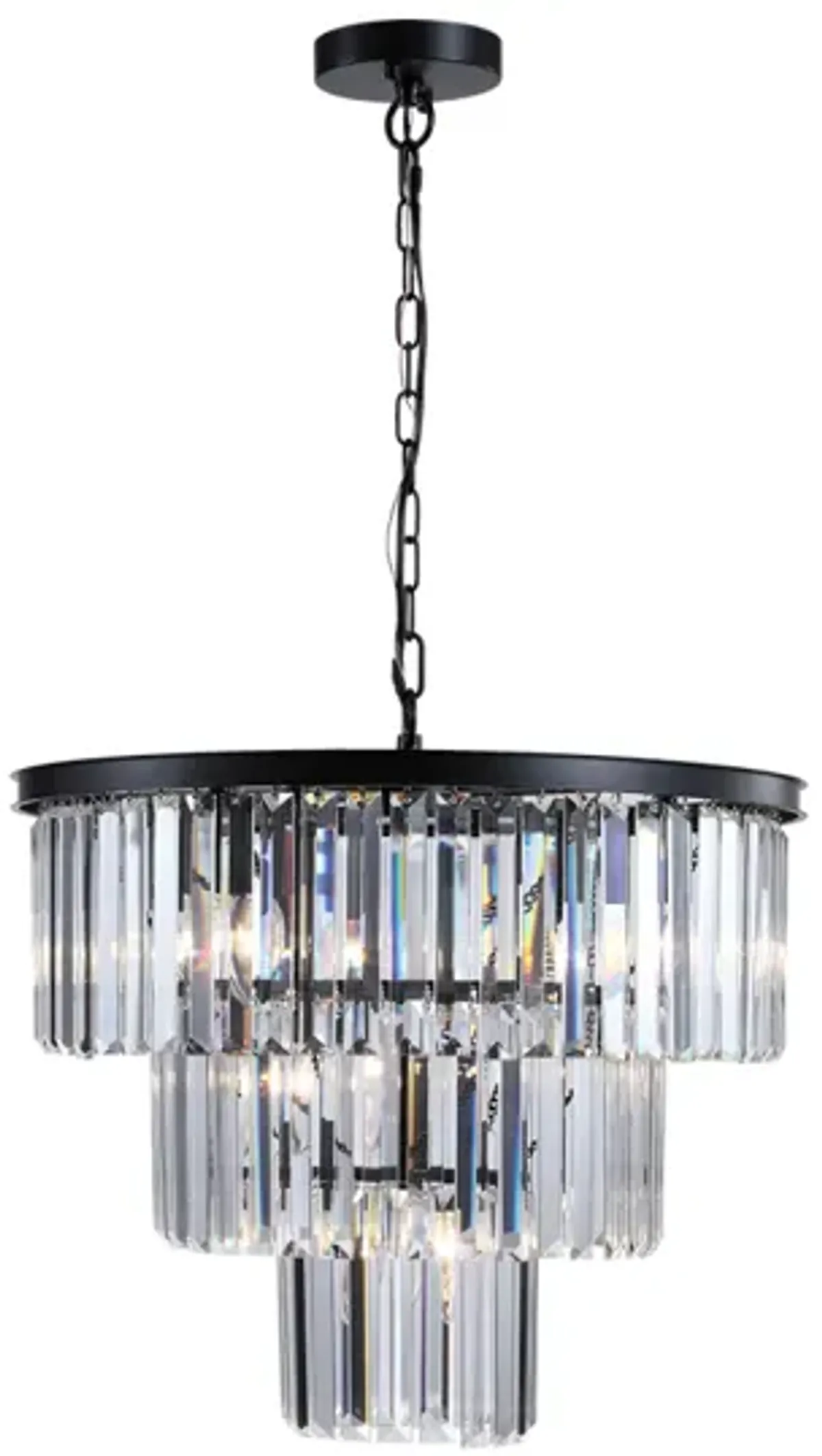 Luxury Black Crystal Chandelier - Dia 19.7 Inch