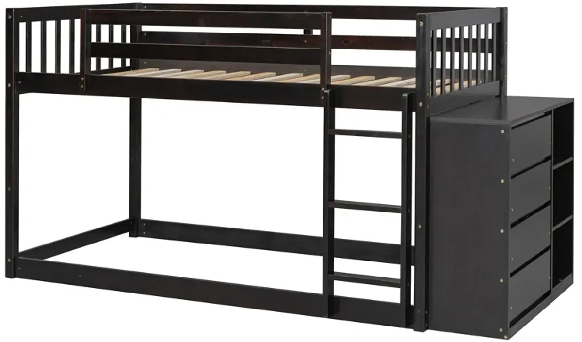 Merax Modern Bunk Bed with 4 Drawers