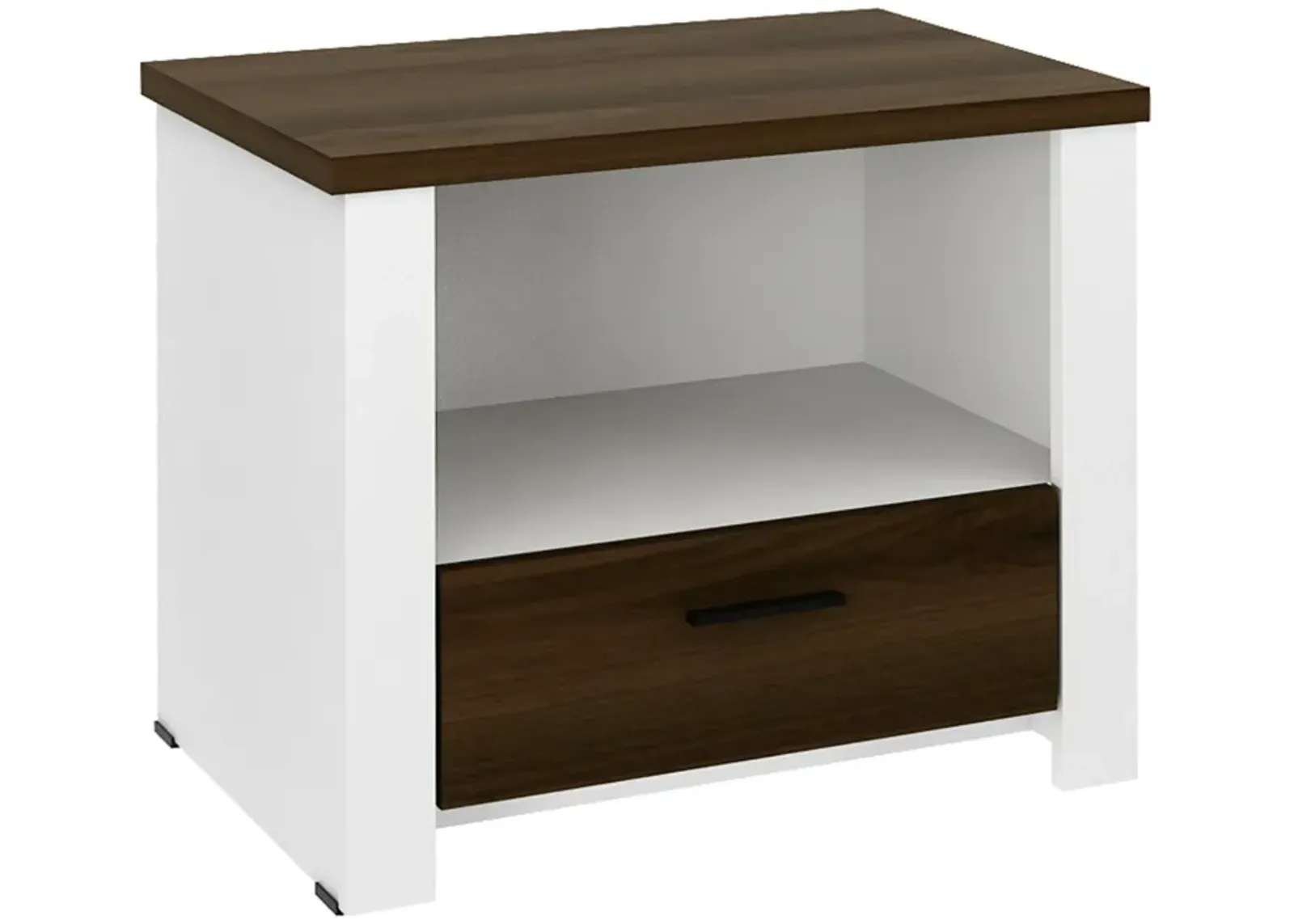 Accent Nightstand with Drawer and Open Shelf