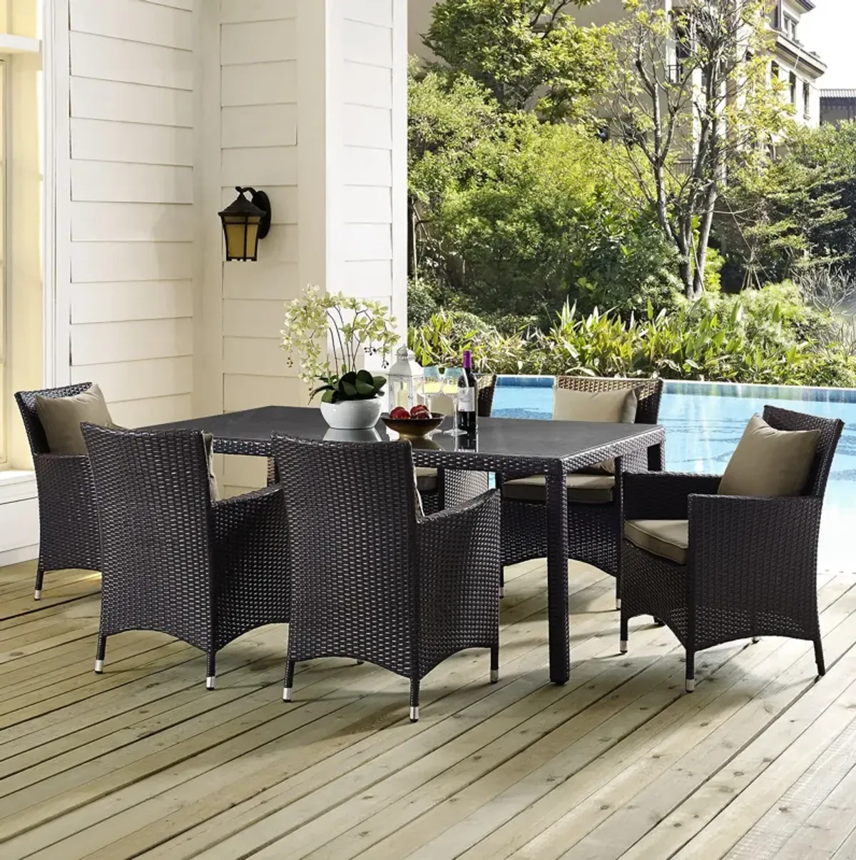 Modway - Convene 70" Outdoor Patio Dining Table Espresso