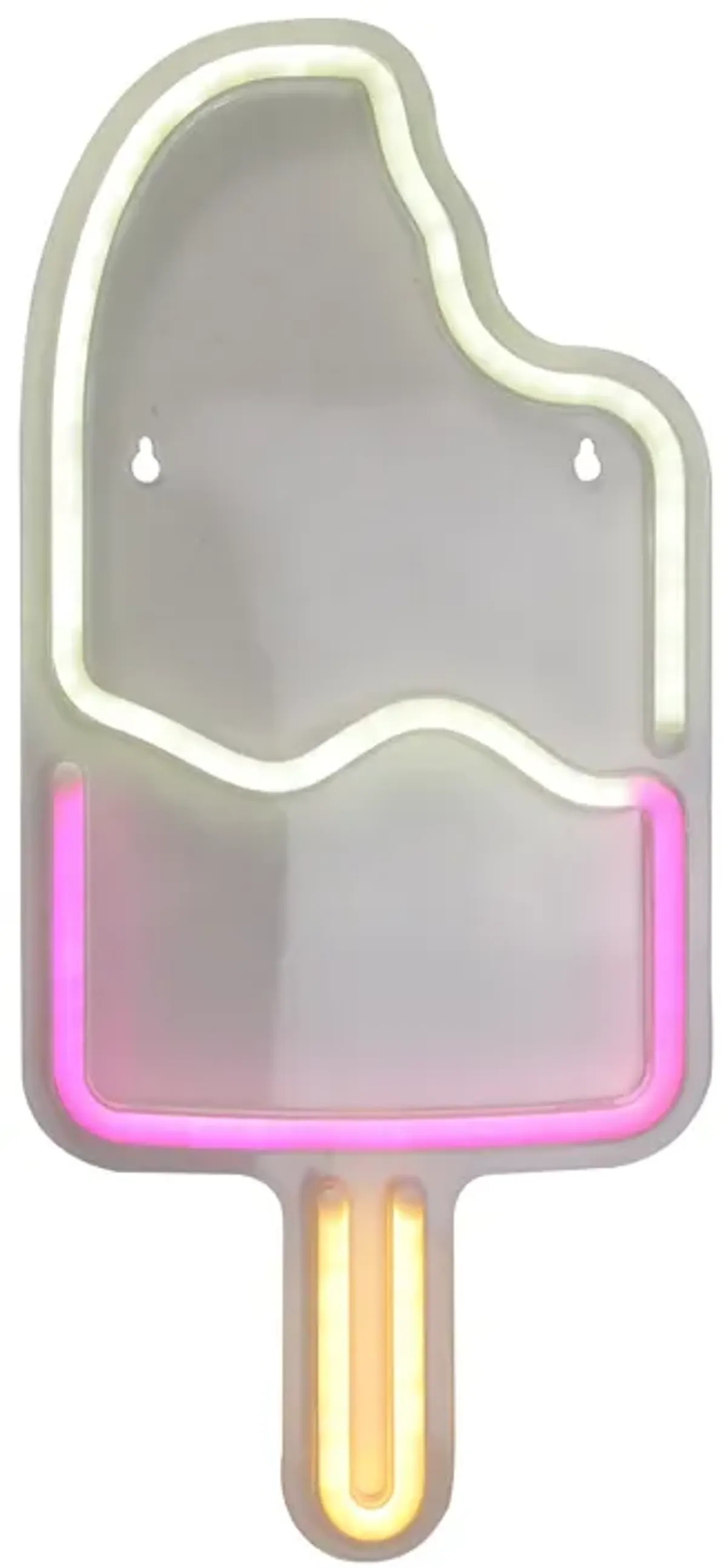 17.75" Pink and White Popsicle LED Neon Style Wall Sign