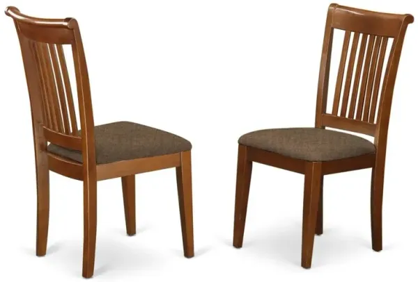 POC-SBR-C Portland slat back chair for kitchen with Fabric seat