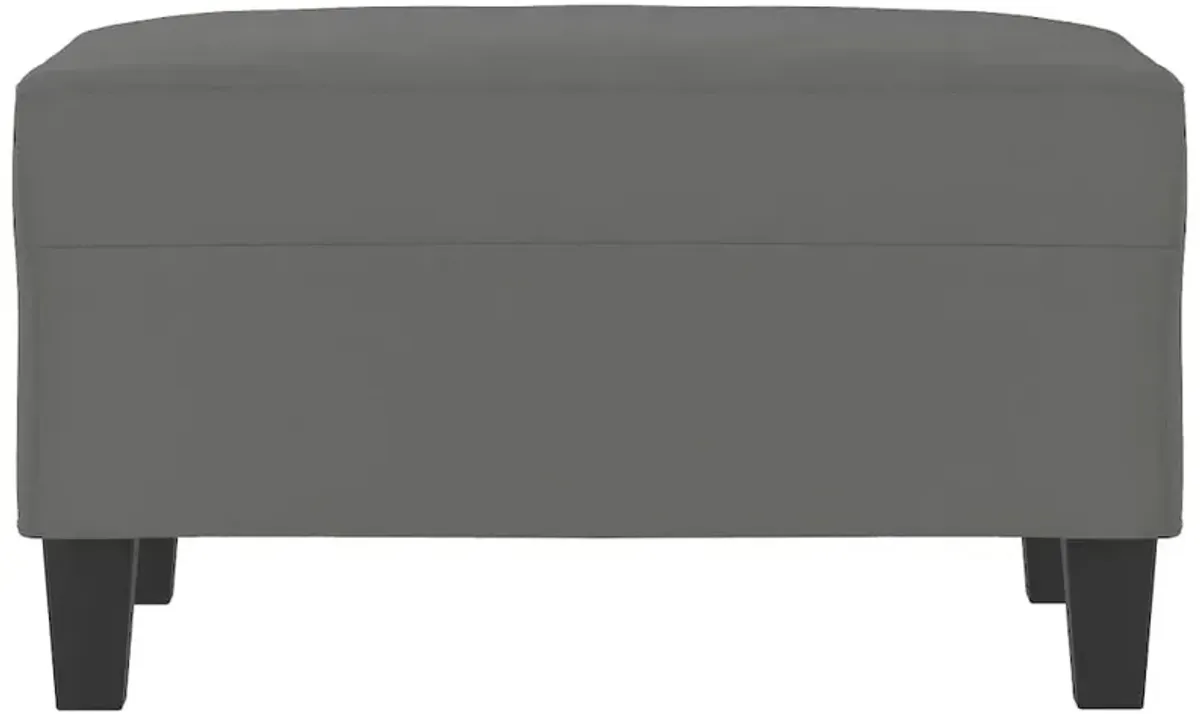 Footstool Dark Gray 27.6"x21.7"x16.1" Microfiber Fabric