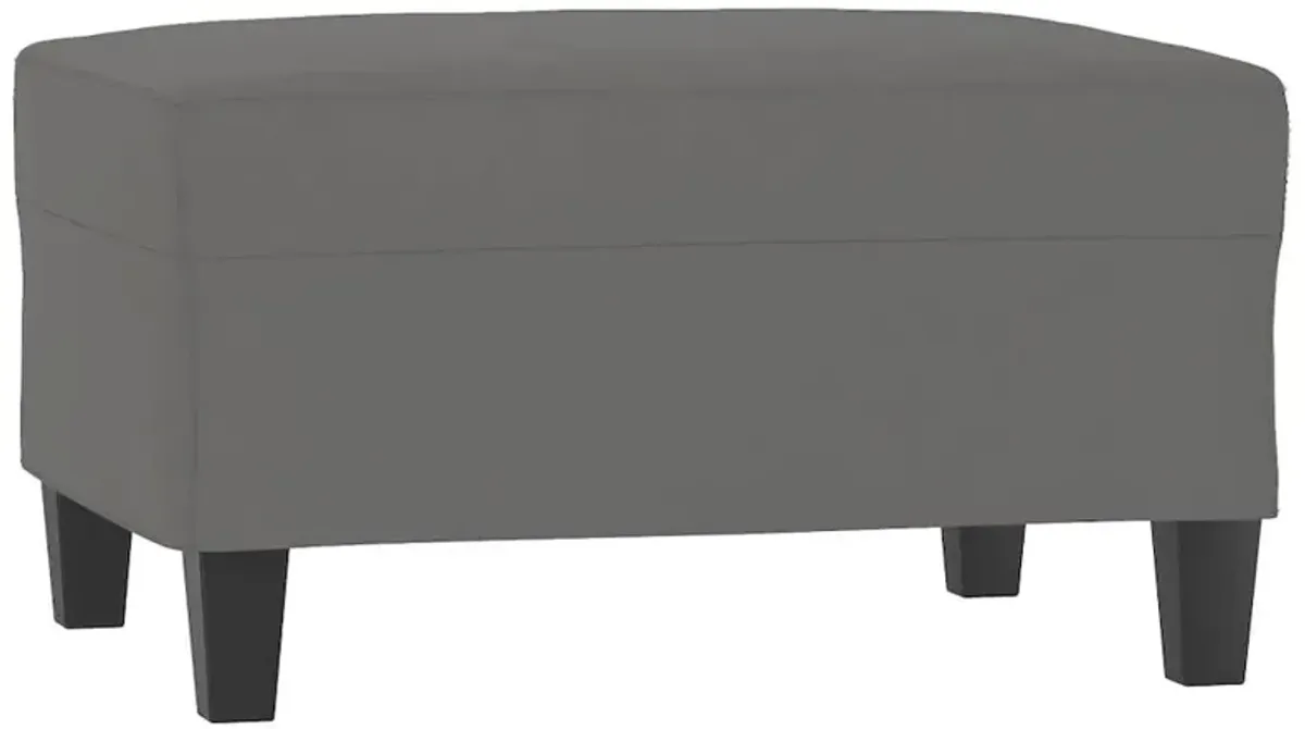 Footstool Dark Gray 27.6"x21.7"x16.1" Microfiber Fabric