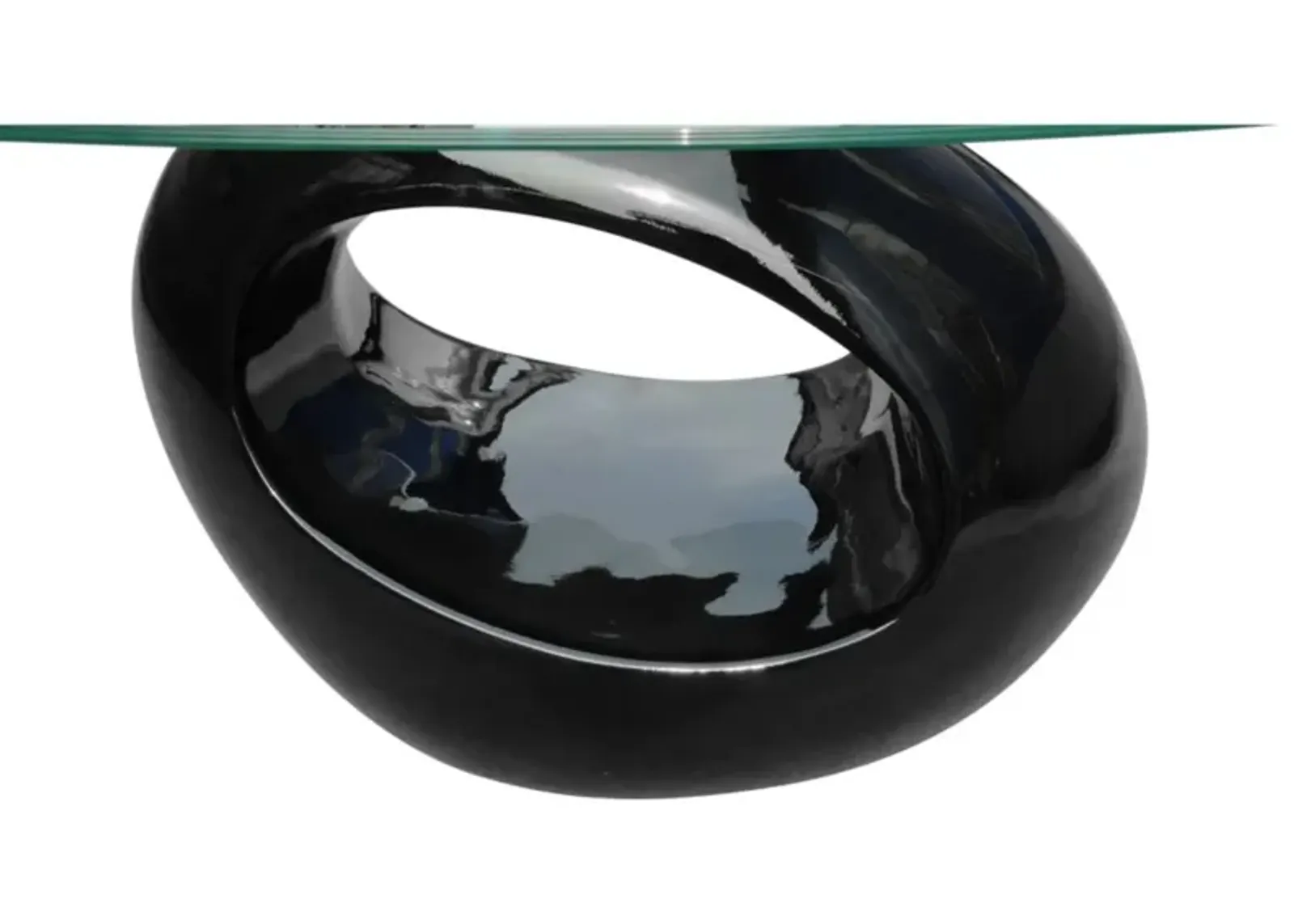 vidaXL Coffee Table with Oval Glass Top High Gloss Black