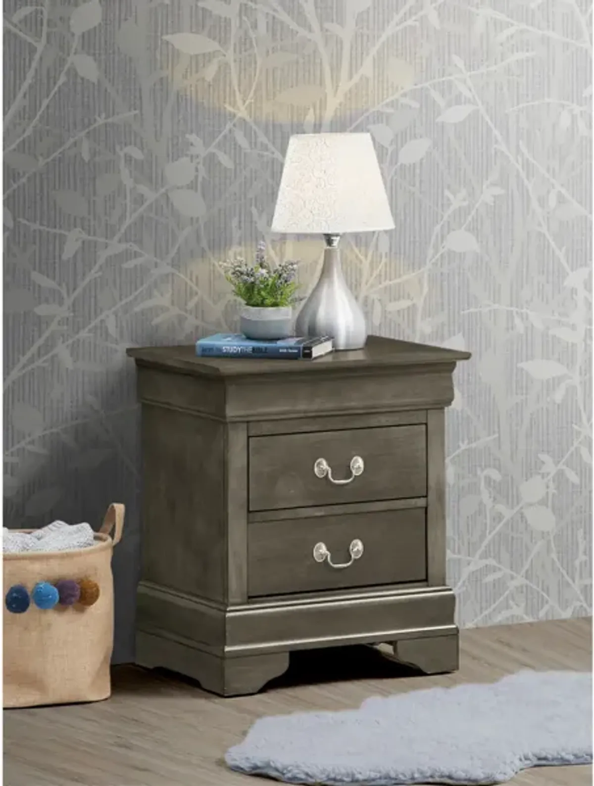 Louis Philippe 2-Drawer Nightstand (24 in. H X 22 in. W X 16 in. D)