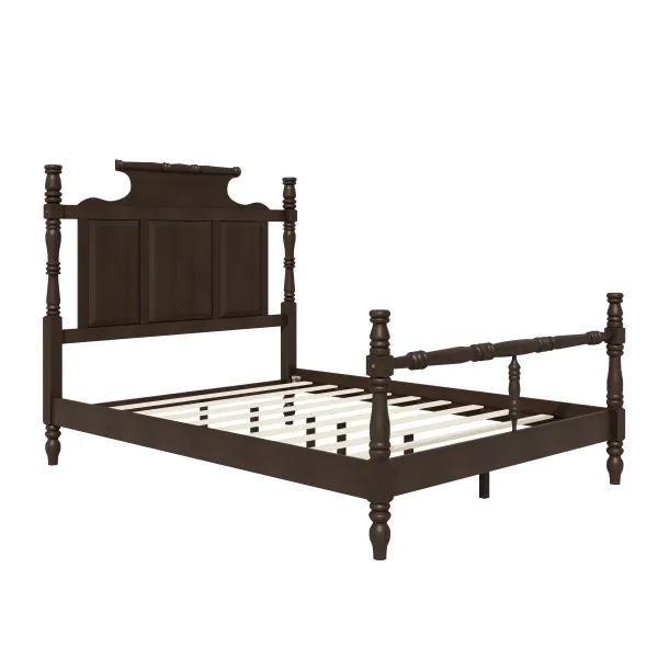 Merax Vintage Country Style 4-Poster Platform Bed