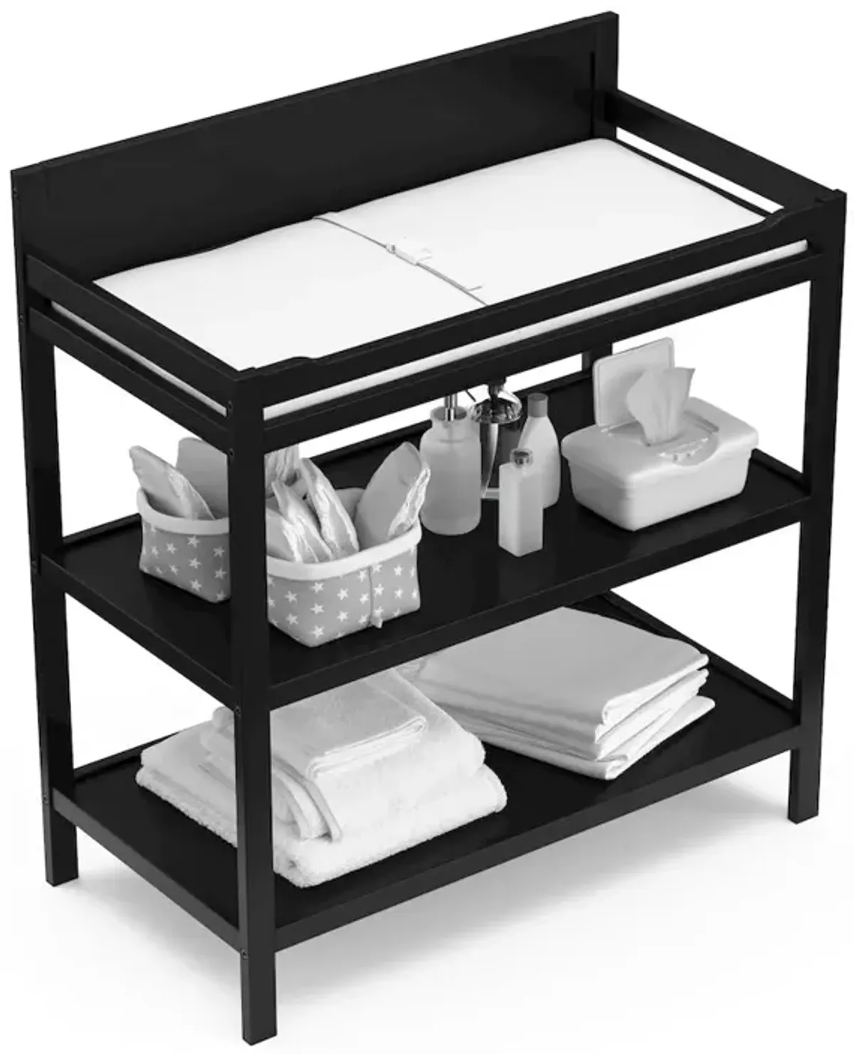 Storkcraft Alpine Changing Table (Black) - Includes Water Resistant Changing Pad