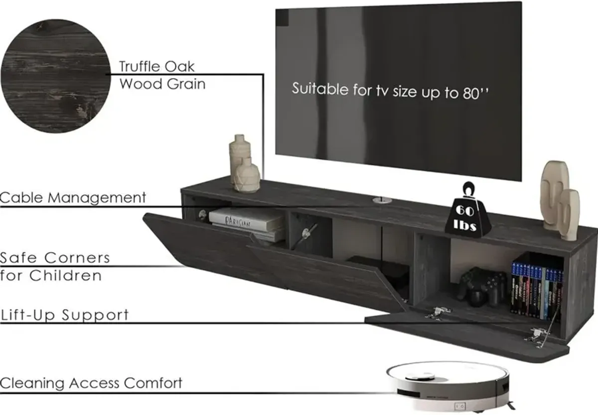 Atelier Mobili Floating TV Stand 65 inch for up to 80 inch TV