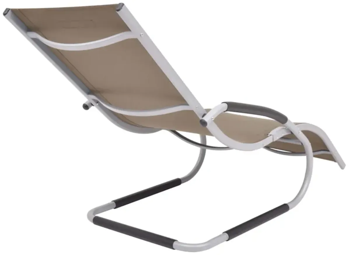 vidaXL Sun Lounger with Pillow Aluminum and Textilene Taupe