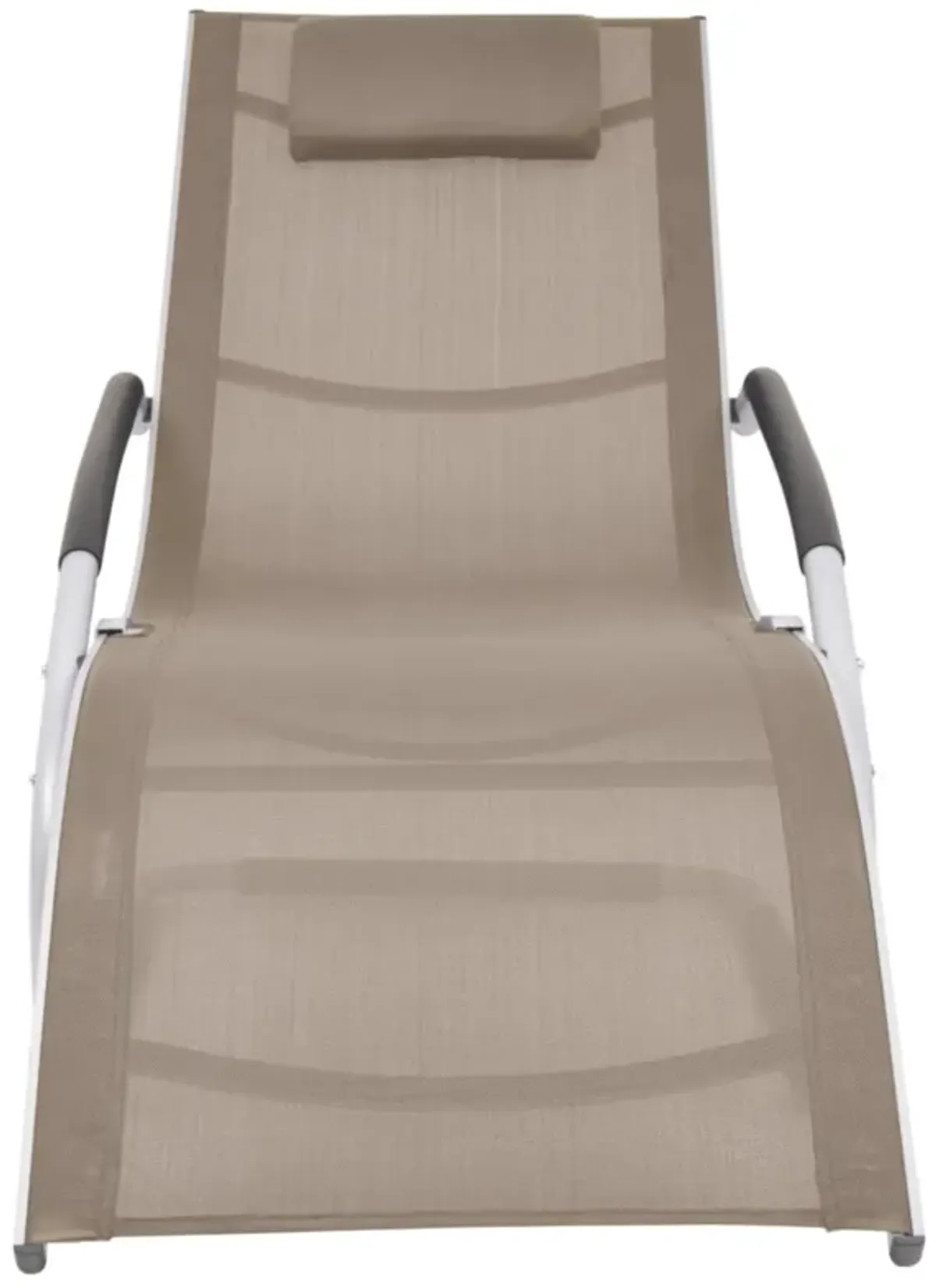 vidaXL Sun Lounger with Pillow Aluminum and Textilene Taupe