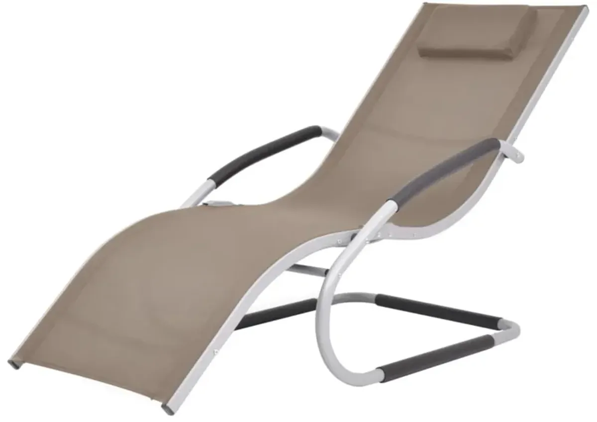 vidaXL Sun Lounger with Pillow Aluminum and Textilene Taupe