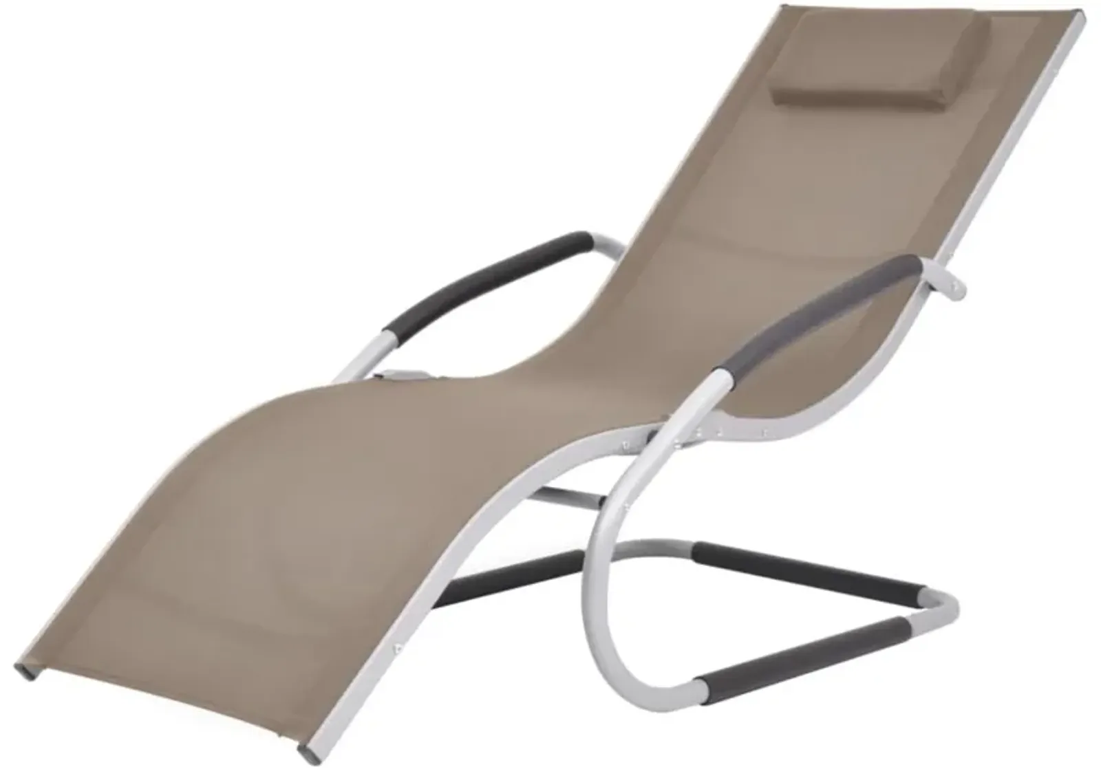 vidaXL Sun Lounger with Pillow Aluminum and Textilene Taupe