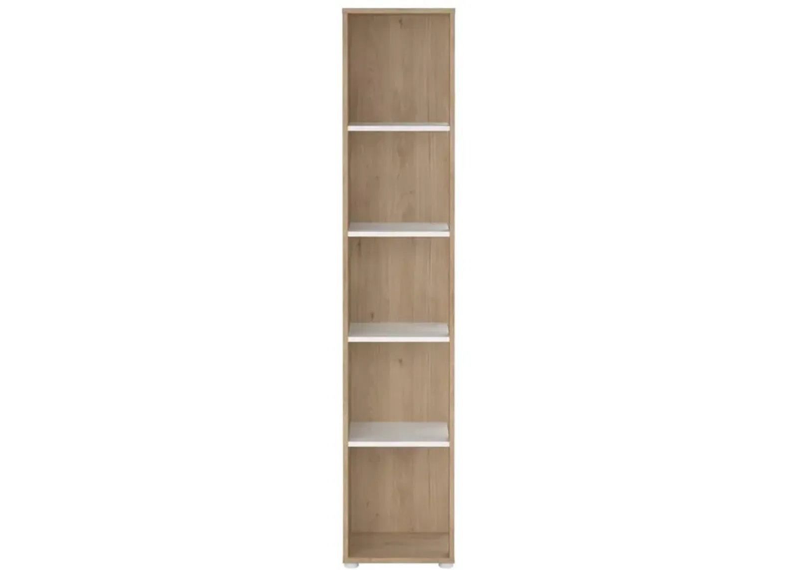 Tvilum Sign Open Narrow 5 Shelf Boockase, Jackson Hickory/White