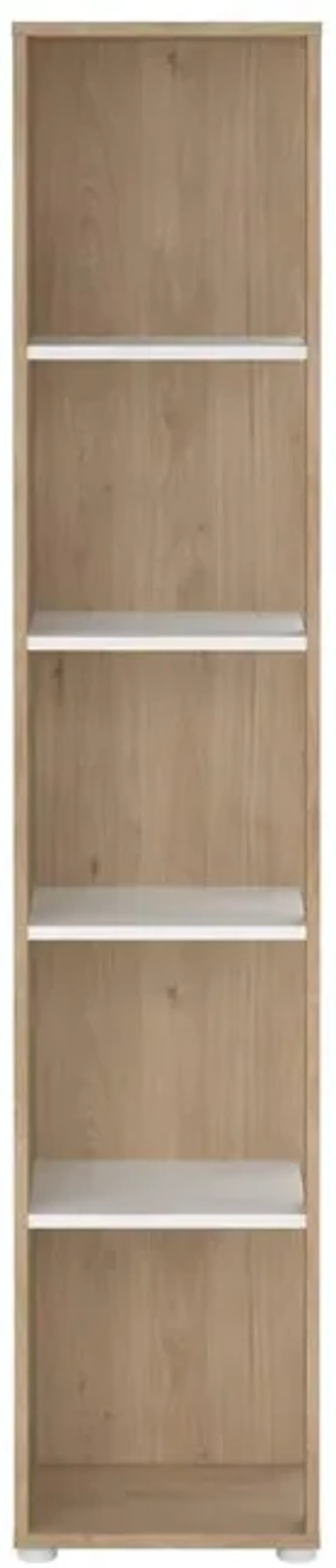 Tvilum Sign Open Narrow 5 Shelf Boockase, Jackson Hickory/White