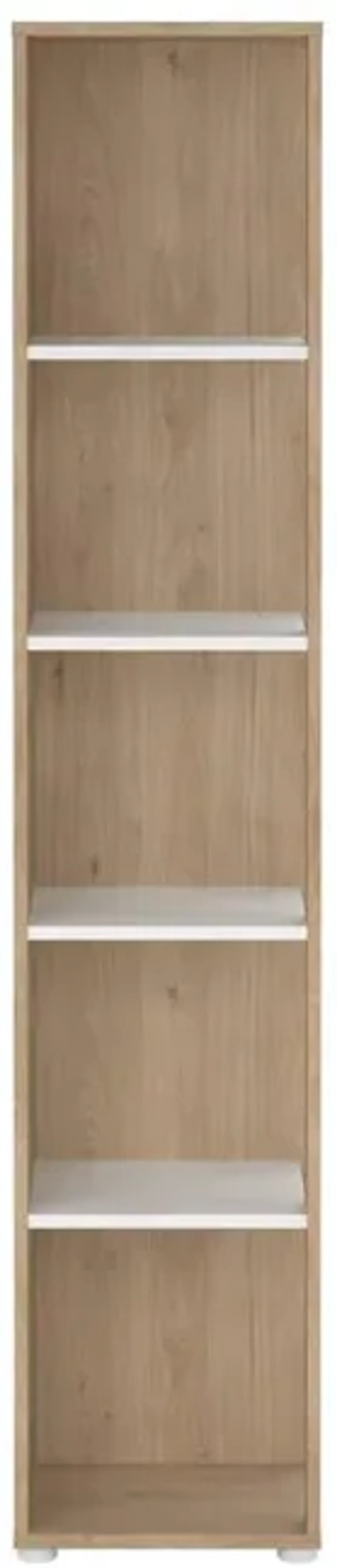 Tvilum Sign Open Narrow 5 Shelf Boockase, Jackson Hickory/White