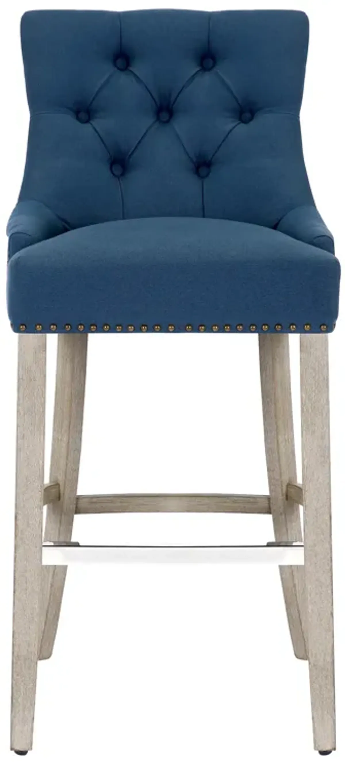 WestinTrends 29" Linen Fabric Tufted Upholstered Bar Stool, Antique Grey