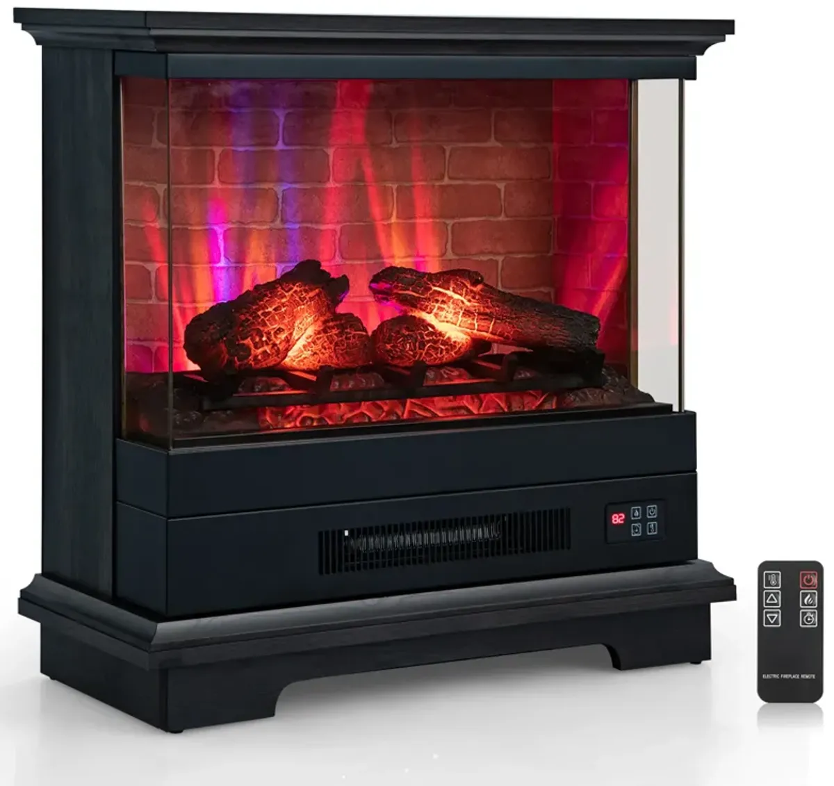 27 Inch Freestanding Fireplace with Remote Control