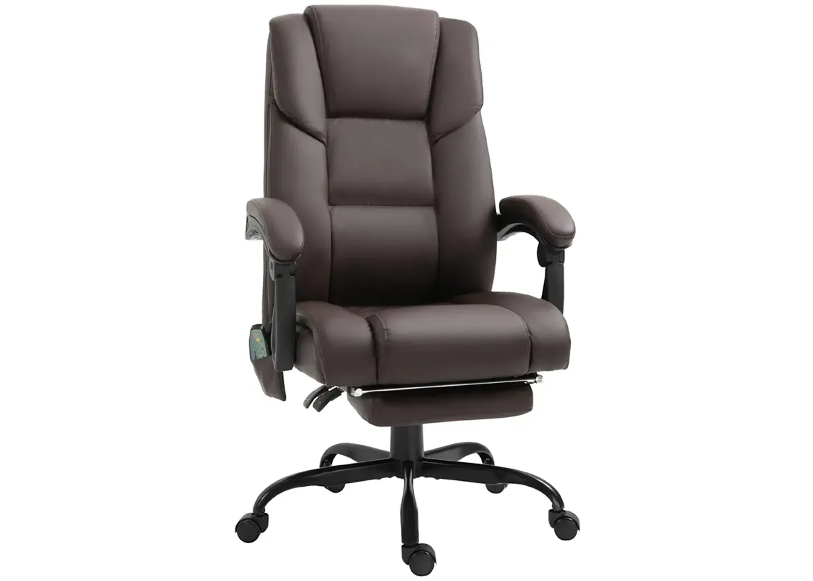 Brown Executive Relaxation: PU Leather Massage Chair with Vibration