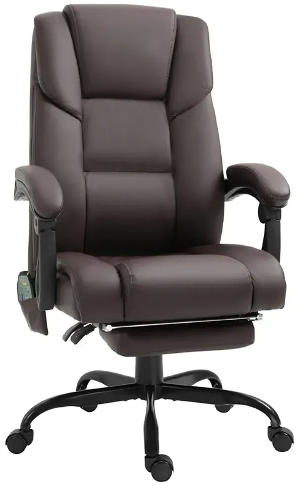 Brown Executive Relaxation: PU Leather Massage Chair with Vibration