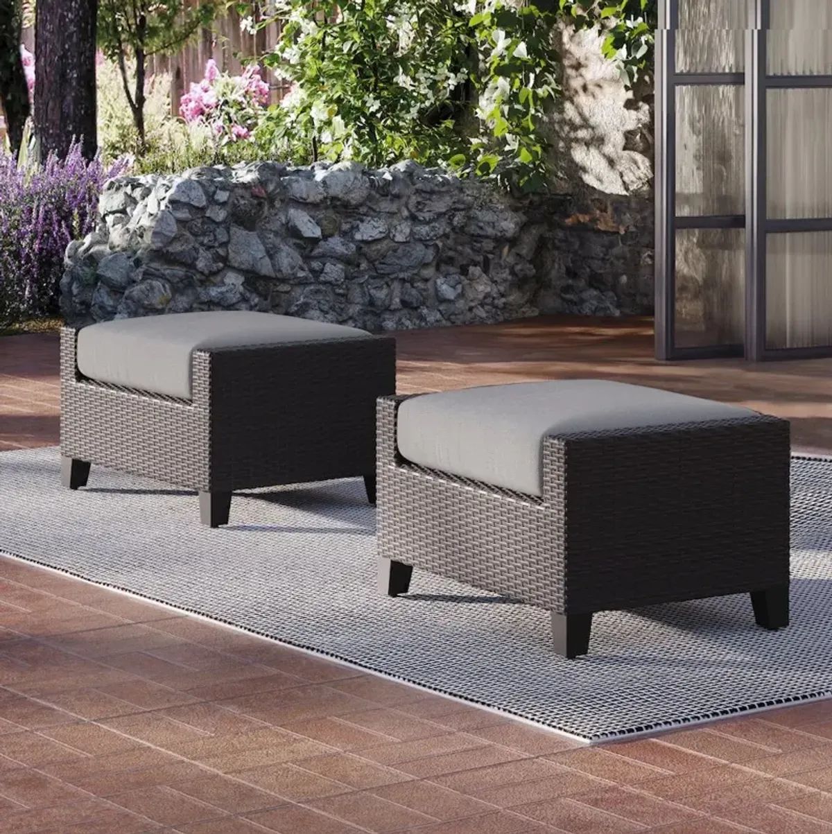 New Classic Furniture Skye Set Of 2 Ottomans-Gray