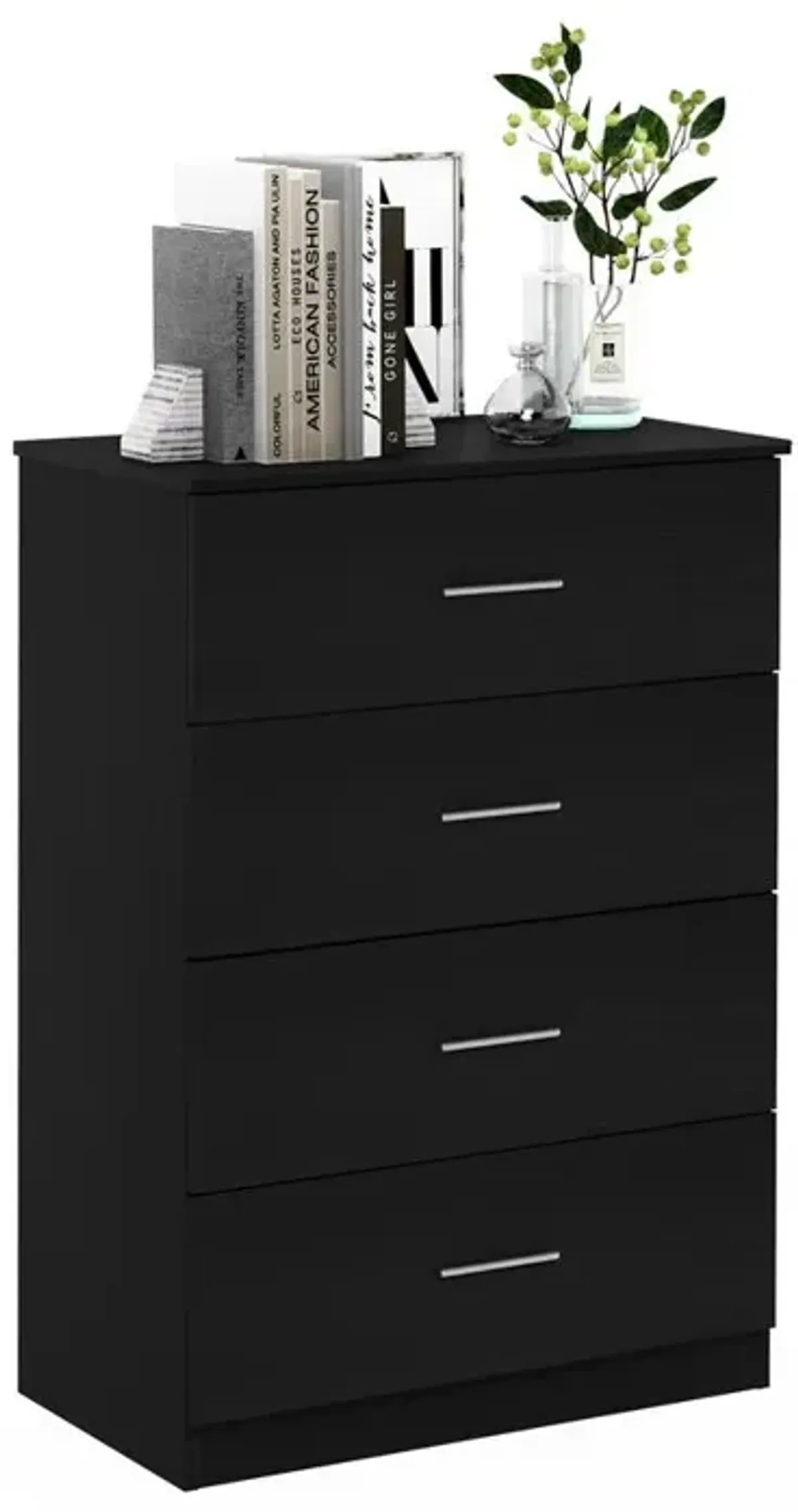 Furinno Tidur Simple Design 4-Drawer Dresser with Handle, Americano