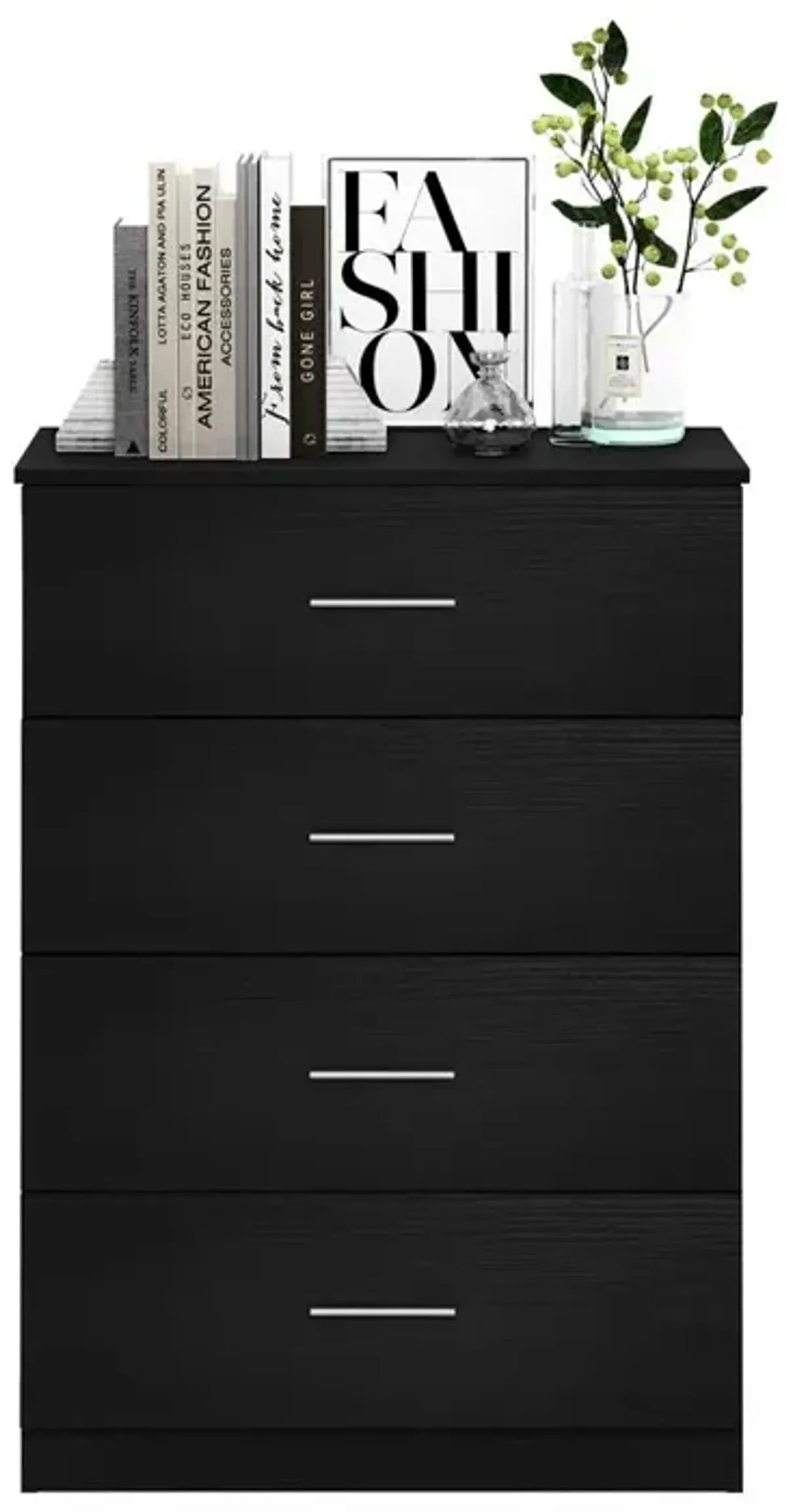 Furinno Tidur Simple Design 4-Drawer Dresser with Handle, Americano