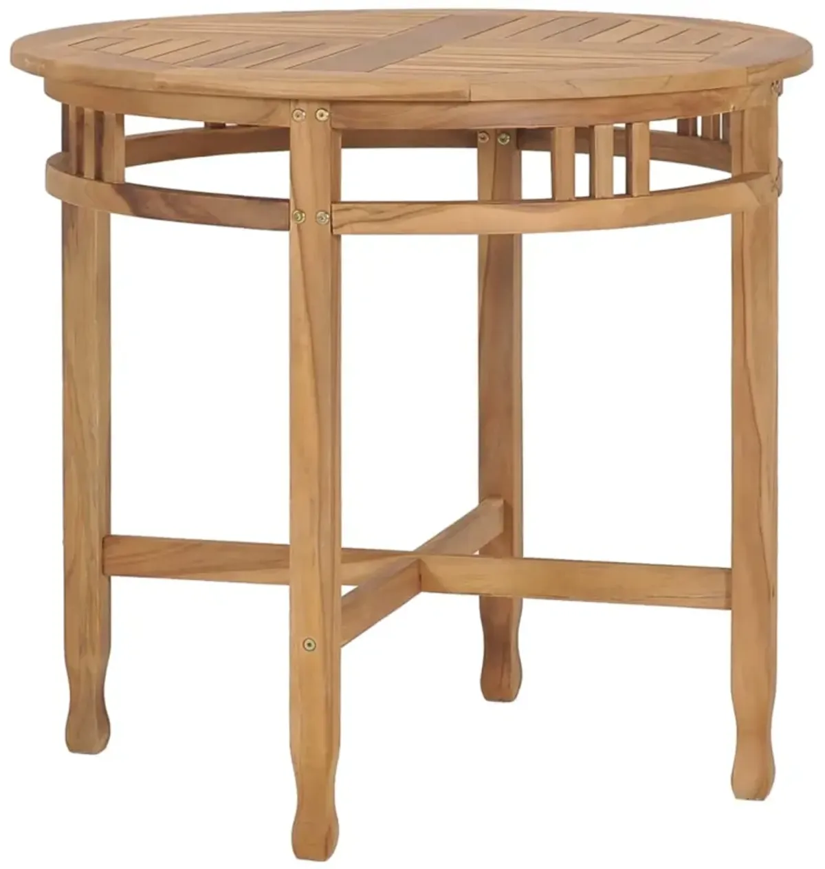 vidaXL Dining Table  31.5" Solid Teak Wood