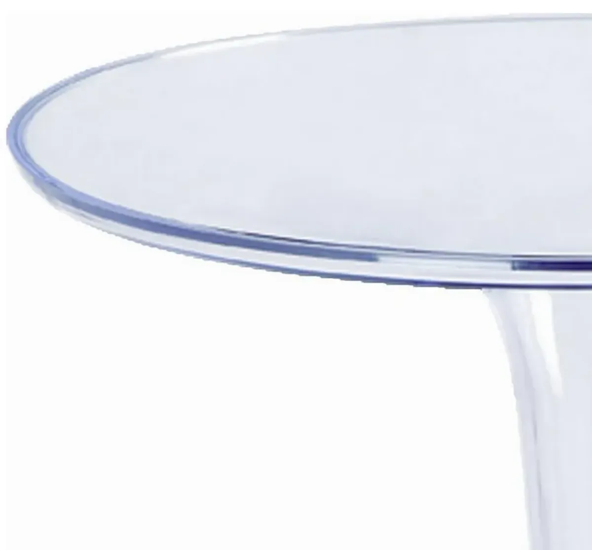 20 Inch Modern Side Accent Table, Clear Round Tabletop and Tapered Base-Benzara