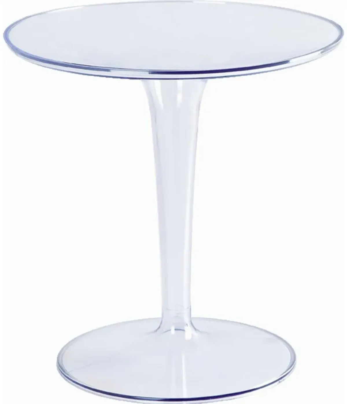 20 Inch Modern Side Accent Table, Clear Round Tabletop and Tapered Base-Benzara