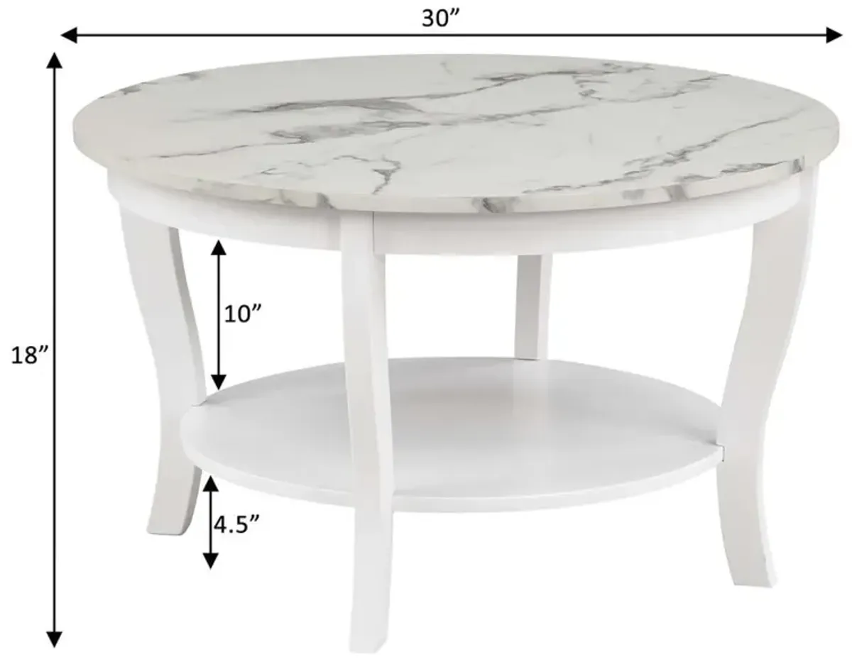 American Heritage Round Coffee Table with Shelf