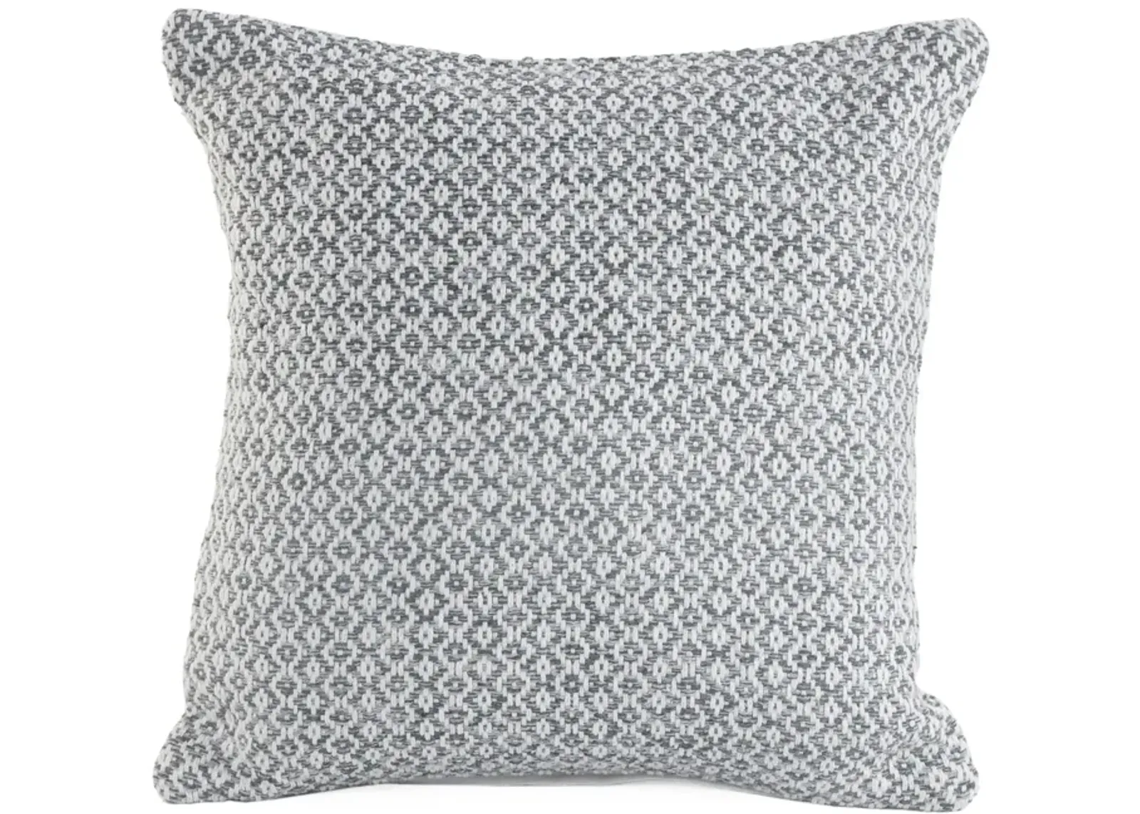 18" Gray and White Geometric Diamond Square Throw Pillow