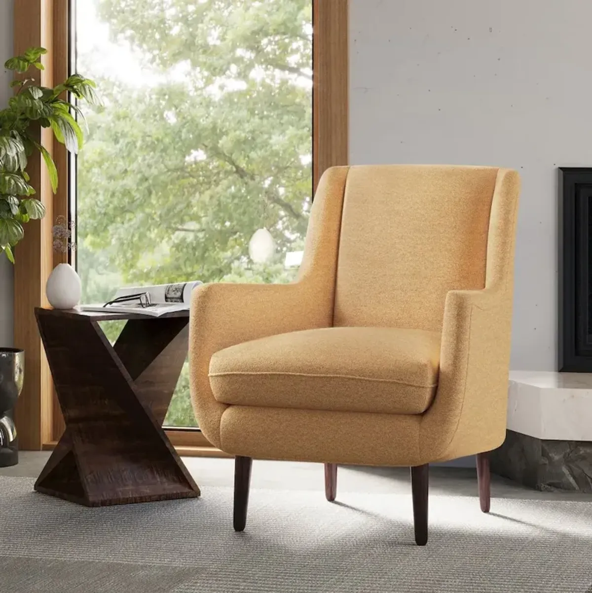 Jofran Theo Mid-Century Modern Contemporary Upholstered Accent Chair
