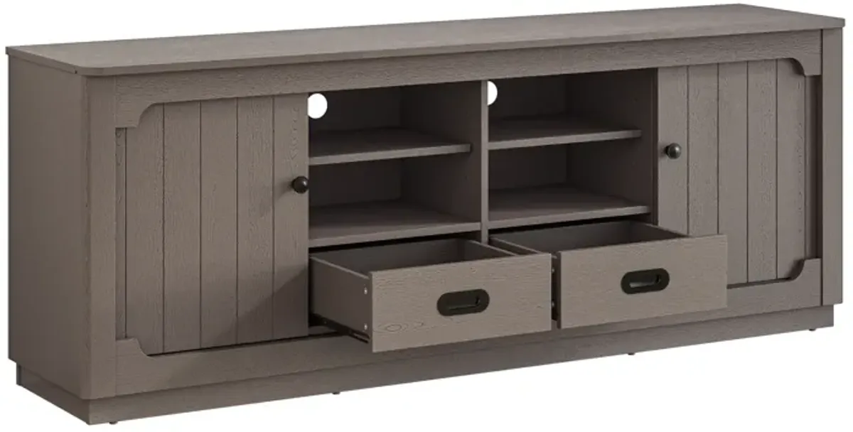 FESTIVO Modern TV Stand with Sliding Doors and 2 Drawers for TVs Up to 70"