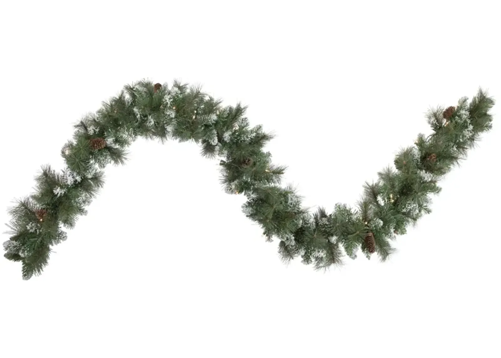 9' x 10" Pre-lit Snow Valley Pine Artificial Christmas Garland  Clear Lights