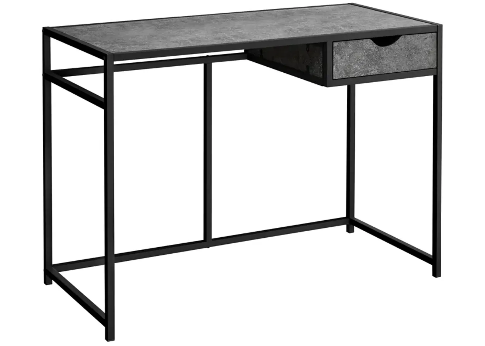 Monarch Specialties I 7573 Computer Desk, Home Office, Laptop, Storage Drawer, 42"L, Work, Metal, Laminate, Grey, Black, Contemporary, Modern