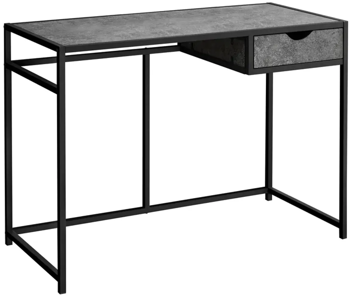 Monarch Specialties I 7573 Computer Desk, Home Office, Laptop, Storage Drawer, 42"L, Work, Metal, Laminate, Grey, Black, Contemporary, Modern