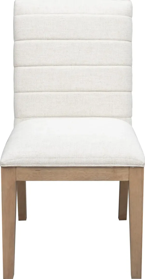 Sumire Solid Wood Dining Chair in Ginger and Natural Linen - Set of 2