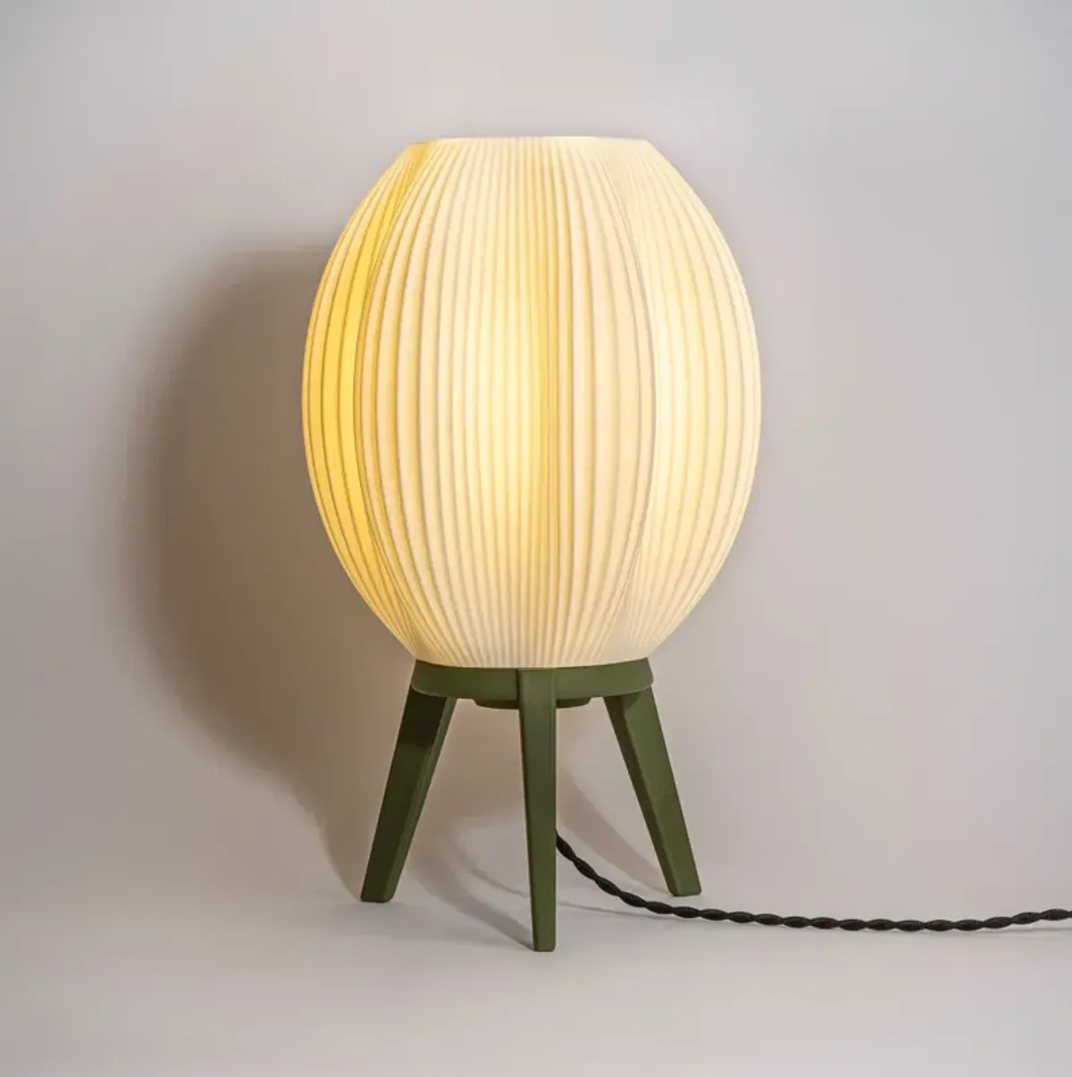 Wavy Modern Contemporary Plant-Based PLA 3D Printed Dimmable LED Table Lamp