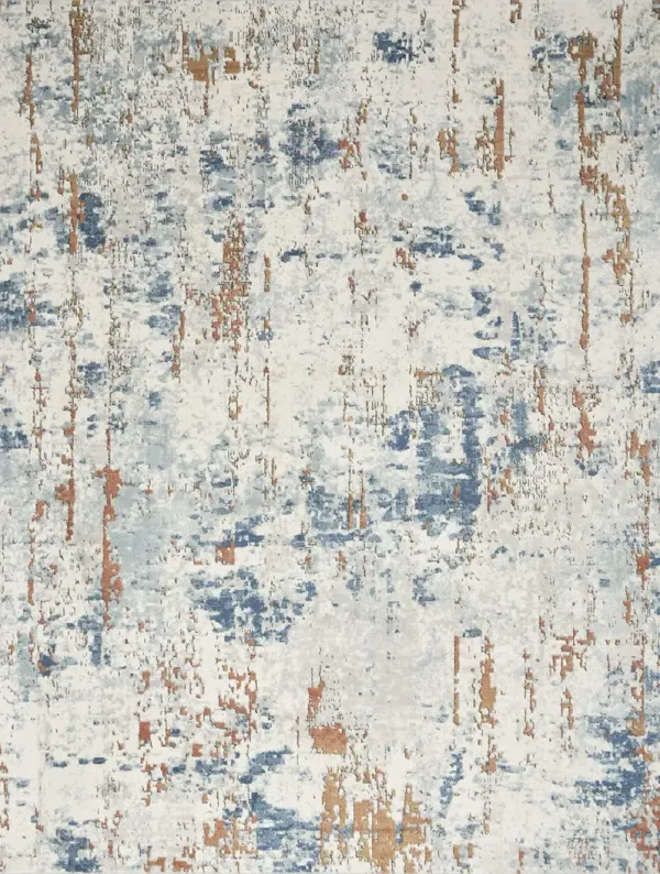 Quarry QUA01 Biege/Blue/Rust 7'10" x 9'10" Rug
