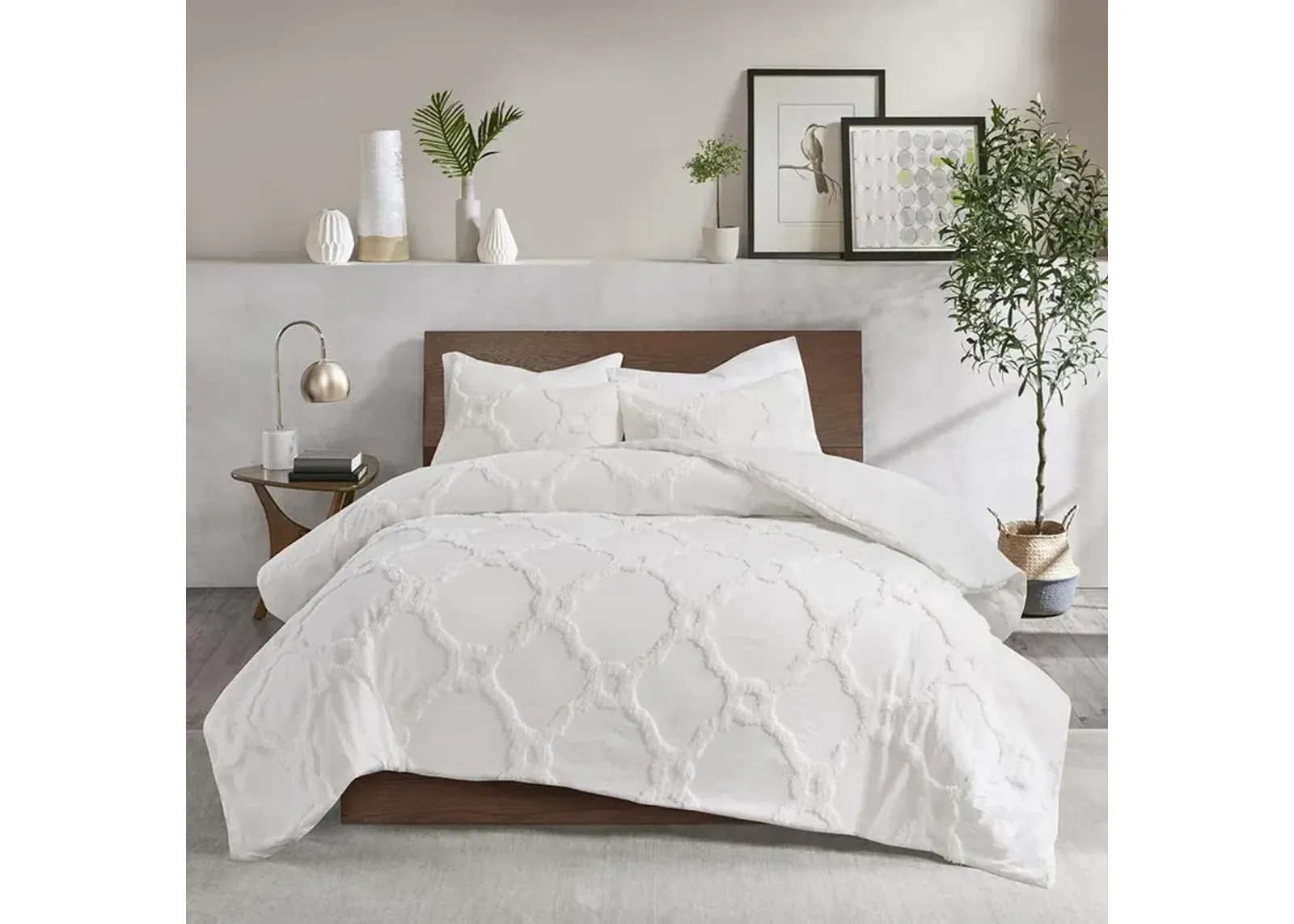 Belen Kox 3-Pieces Tufted Cotton Geometric Comforter Set, Belen Kox