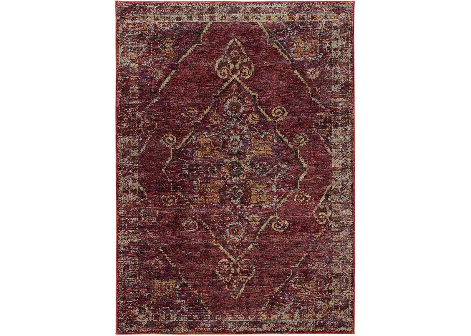 Andorra 1'10" x 3'2" Red Rug