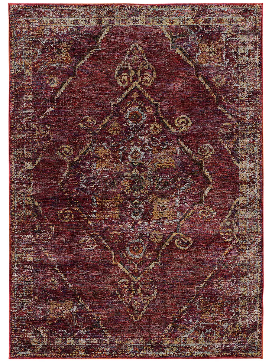 Andorra 1'10" x 3'2" Red Rug