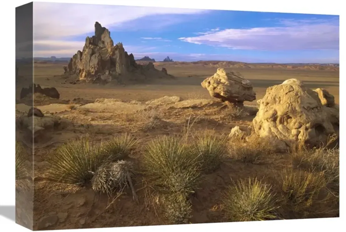 Church Rock, eroded volcanic plug, Monument Valley, Arizona-Canvas Art-16x12