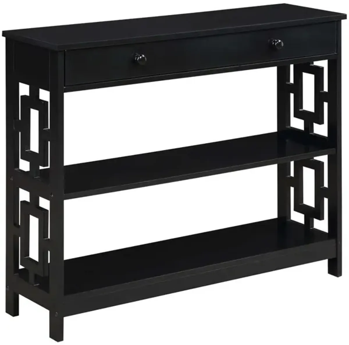 Convenience Concepts Town Square 1 Drawer Console Table, Black