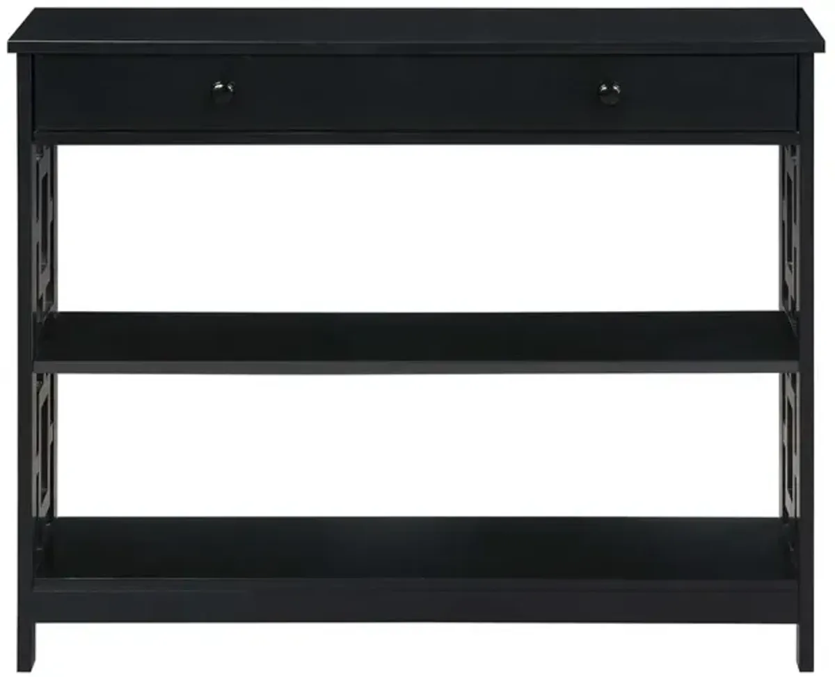 Convenience Concepts Town Square 1 Drawer Console Table, Black