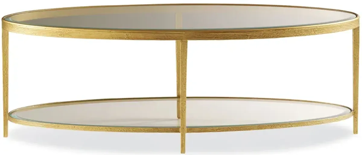 Jinx Brass Oval Cocktail Table