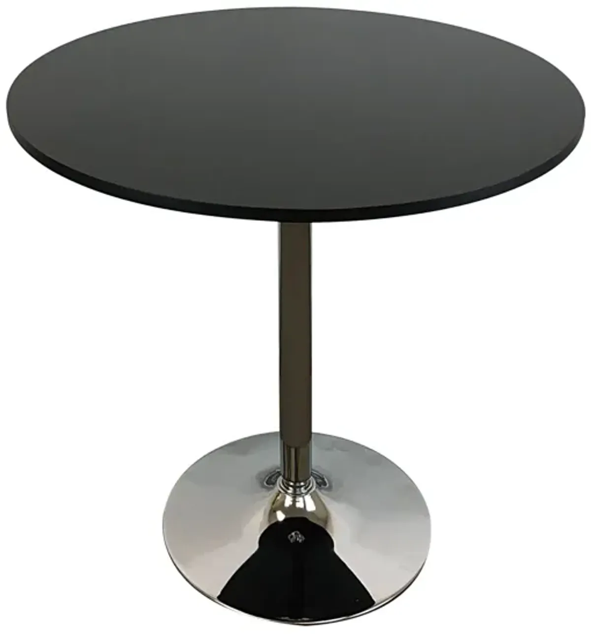 Round Wood Top Dining Table with Chrome Base