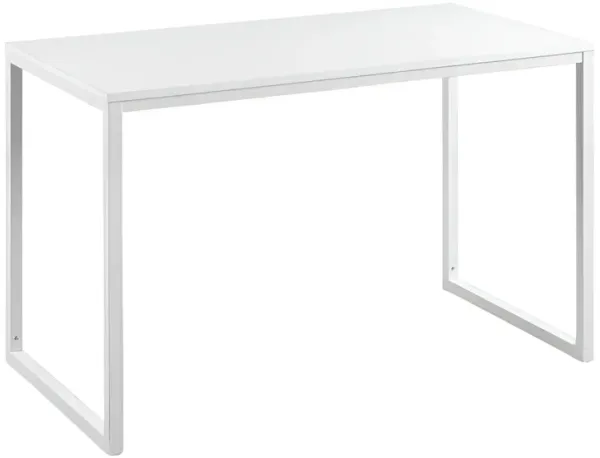 Modern Home Office Desk with Metal Frame & Wood Table Top