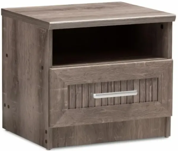 Hivvago Rustic FarmHome 1 Drawer Nightstand Natural Oak